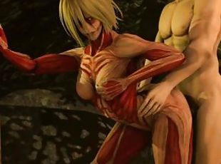 Eren Jaeger attack Titan fuck Anne female doggy Titan in forest att...