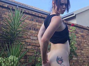 Petite Slut Squirting Water Out Her Asshole Outside Fun Time Naught...