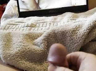 Tempted straight married masturbating to gay video while wife's gone