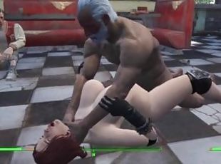 Orgasmic Redhead Roughly Fucked in Diner  Squirting Fallout 4 Mod A...