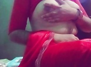 Indian Crossdresser feeling the feminine feel and playing with her ...