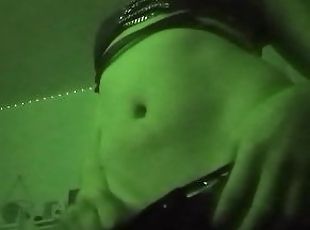 Neon Lights Version - Goth FTM Non-binary Twink Performs Strip Dance - Then Shaking Gushing Squirt