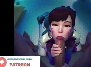 D.VA DO AMAZING BLOWJOB AND GETTING BIG CUM ON FACE  BEST HENTAI OV...