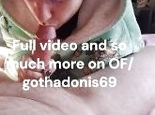 amatør, blowjob, cumshot, handjob, par, pov, piercet, gift, goth