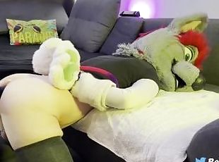 Slutty femboy Wolf gets his ass used and destroyed by XXL toys and ...