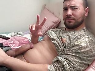 Amateur solo gay cock masturbation moaning and big cumshot www.only...