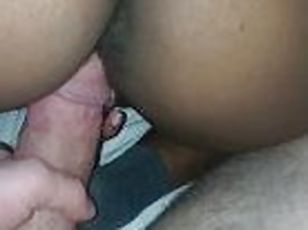 cul, amateur, ébène, énorme-bite, interracial, milf, blanc, bite, dure