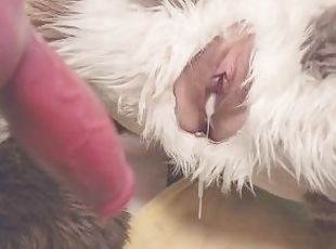 Furry girl takes full fursuit fuck machine pounding creampie Only F...