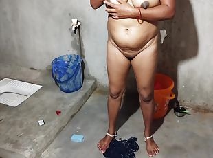 bañando, tetas-grandes, amateur, indio, tetas, a-solas, morena