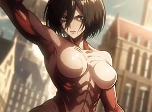Mikasa got female Titan powers fuck eren attack Titan hardcore atta...