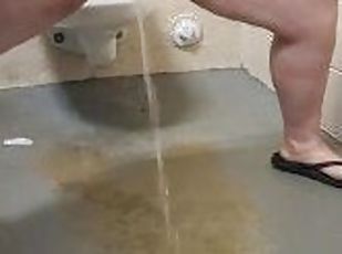 POWER PISSING in Public Park Bathroom!