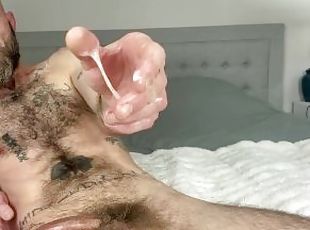 papa, amateur, mature, ejaculation-sur-le-corps, énorme-bite, gay, point-de-vue, ejaculation, solo, pappounet