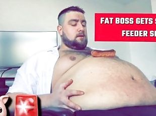 FAT FEEDEE BOSS STUFFED BY SPIRIT! Feedee belly stuffing weight gai...