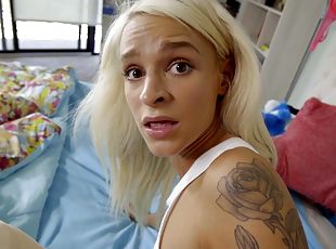 skinny, blowjob, stor-pikk, tenåring, hardcore, ludder, pov, ung-18, blond, søster