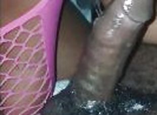 WET MOUTH EBONY GETS FAT DICK SLOPPY AS FUCK SO SHE GETS A GENTLE F...