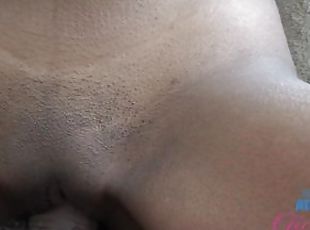 Fae Luv gets pussy rubbed until she squirts then takes it deep POV (Ebony)