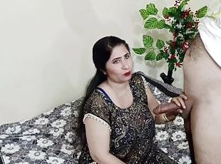 Sexy Indian Beautiful Step Aunt Blowjob Sucking and Fucking With He...