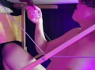 White girl makes BBC cum at milking table glory hole audio cum loud...