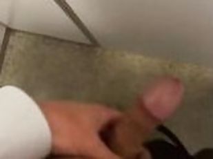 Premature cumshot in toilet