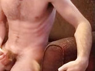 Valentine's Day orgasm, strong stud stroking his hard cock until mo...