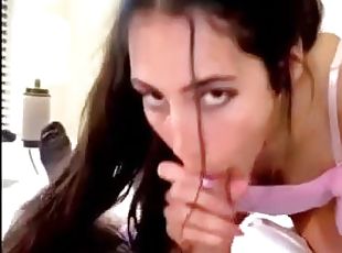 Pigtailed Brunette Izzy Green - Morning Fucking with Blowjob