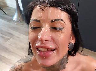 Big Tits And Big Facials Compilation - deepthroat blowjob and cum o...