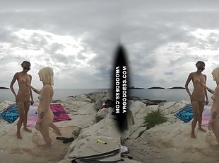 Vacation On Nude Beach With Ingrida And Miss Pussycat Smoking Eatin...