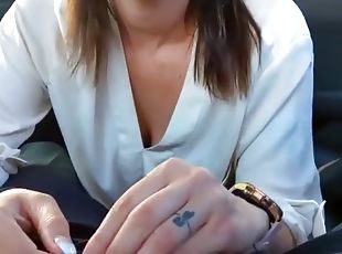 Cum in My Mouth - Car Blowjob Close up