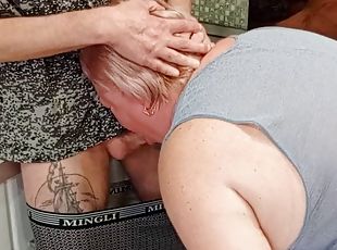 My stepmom sucks my dick and I cum in her mouth