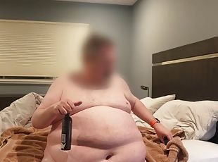 Superchub trying out buttplug and jerking off