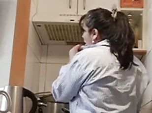 Slut wife cooking without being very hot