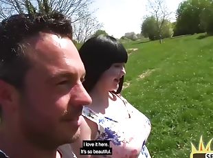 German chubby public lady POV fucked outdoor on sex date