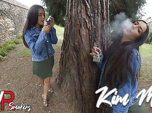 Kim Model - Mighty Oak; Smoke Break with Beautiful Brunette