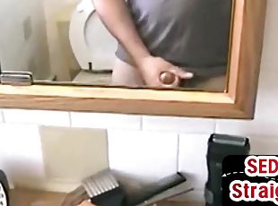 Real str8 amateur sucked by old guy in public toilet