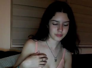 Busty amateur close up teen masturbating show