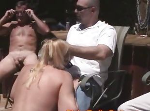 Public Swingers Party outdoors