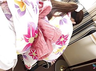 Japanese Aki Igarashi in kimono had sex with her ex the other day a...