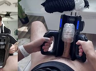 His FIRST TIME putting his big, uncut dick into his XT5 Auto Stroke...