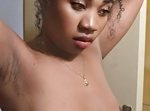 Beautiful ebony teen with haircut