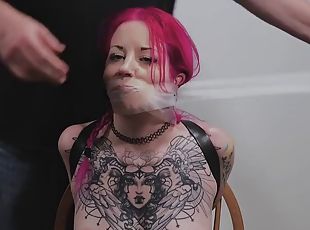 Arms Bound Mouth Taped and Nose Hooked