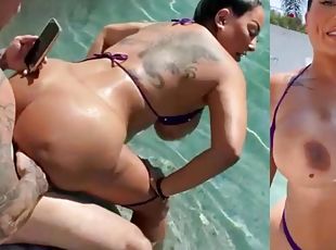 Horny Latina By The Pool - Milf