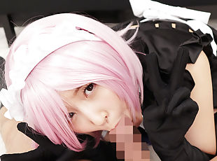 Online Hookup with the Cosplayer in a Maid Costume; Pink Hair Japan...