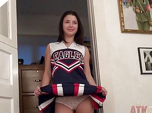 Behind the scenes with sexy teen cheerleader