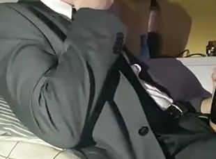 Lad Fucks Fleshlight in Suit and Smokes