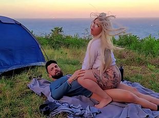 Risky Sex Real Amateur Couple Fucking At Camp