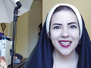 Curse God With Naked Naughty Nun(4K) - Brunette