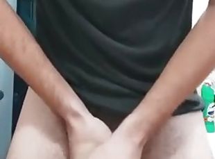 Hairy uncut cock pissing, slapping  and cumming