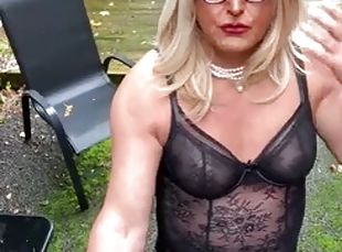 Sexy Crossdresser Kellycd2022 in black lace dress and tan seamless ...