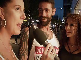 Brunette Girlfriend With Tattoos Fucks Stranger In Front Of Her Boy...