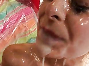 Allison star bukkake babe gets drenched